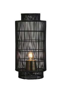 GRUARO Wired Table Lamp Lantern Black & Bronze