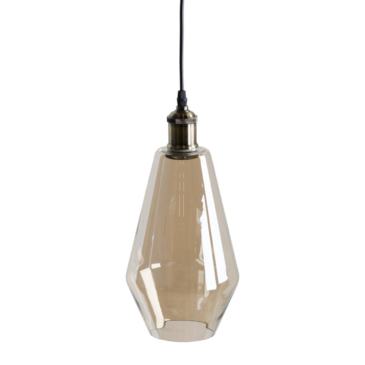 Hanging Smoked Glass Teardrop Pendant Ceiling Light