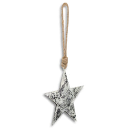 Metallic Rope Hanging Star Decoration Silver