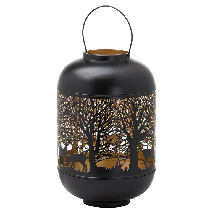 Medium Glowray Christmas Dome Forest Lantern Black