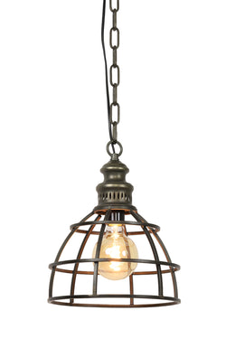 PAIGE Hanging Caged Pendant Ceiling Light Dark Bronze