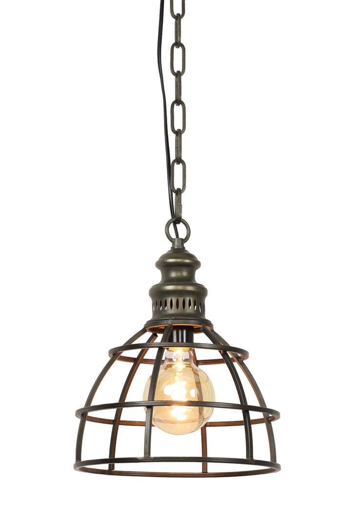 PAIGE Hanging Caged Pendant Ceiling Light Dark Bronze