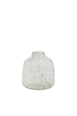 DEONI Small Glass & Stone Finish Vase Clear