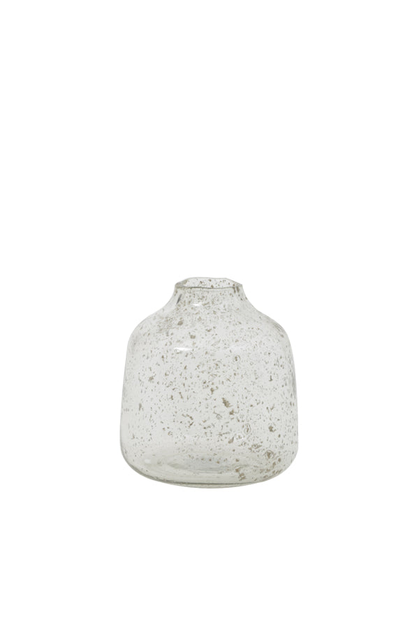 DEONI Small Glass & Stone Finish Vase Clear