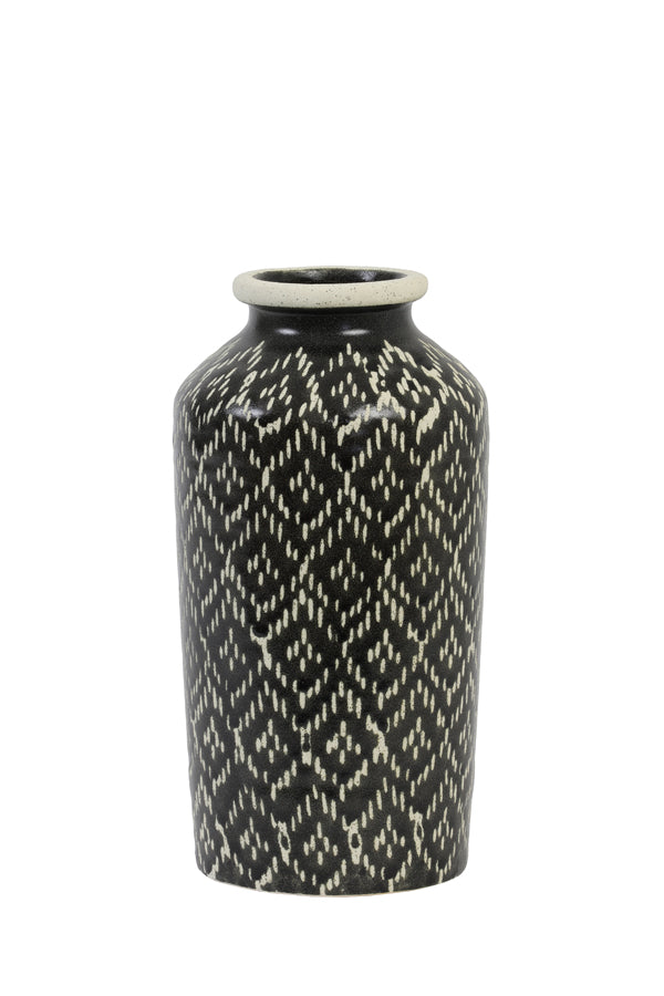 ELBAS Ceramic Patterned Vase Black & White