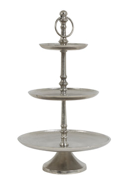 ODDA Tiered 3 Layer Stand Ornament Silver