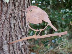 Small Rusted Robin Bird Spike Wall Plaque