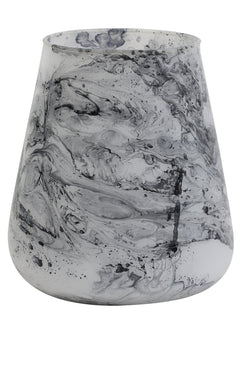 VALEY Tea Light Marble Candle Holder White & Black