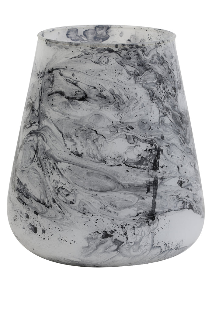 VALEY Tea Light Marble Candle Holder White & Black