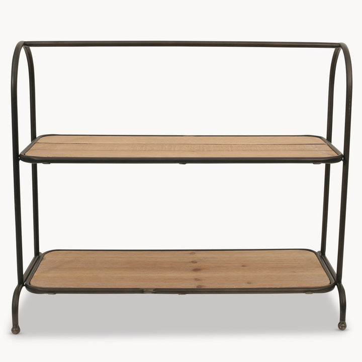 GRANVILLE Iron & Wood Two Level Standing Shelf