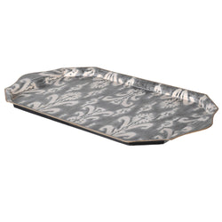 Ikat Pattern Iron Tray Grey