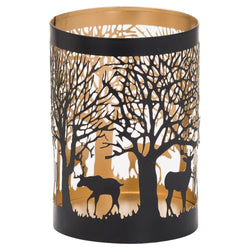 Medium Glowray Stag In Forest Lantern Black