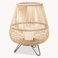 Bamboo Hurricane Table Lamp Candle Holder