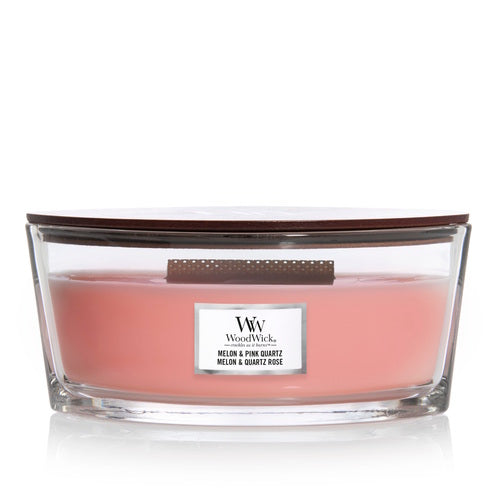 Woodwick Melon & Pink Quartz Hearthwick Ellipse Scented Candle