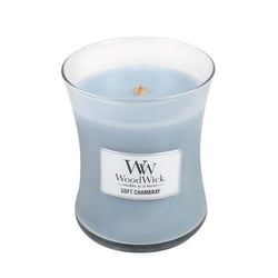 Woodwick Soft Chambray Medium Hourglass Scented Candle