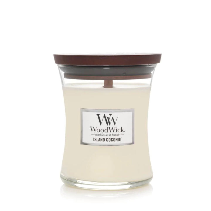 Woodwick Island Coconut Medium Hourglass Scented Candle